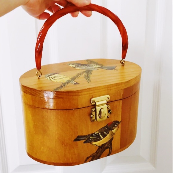 Vintage Handbags - 🌿Vintage | hand painted bag/box 🌿